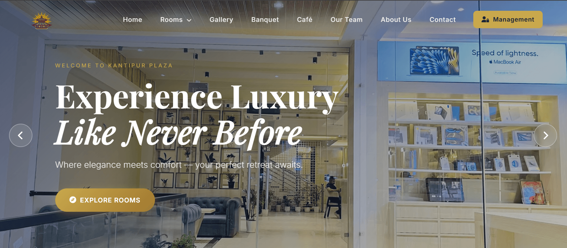 Hotel Kantipur Plaza – Hotel & Hospitality Management Website, web project by Cyberium Technologies Nepal